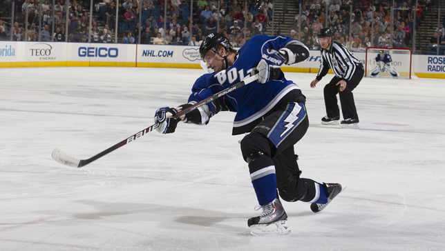 Stamkos releases a mean wrist shot