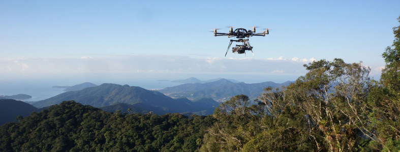 drone flying over amazon